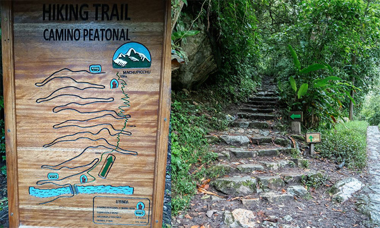 Hiking trail from Aguas Calientes to Machu Picchu