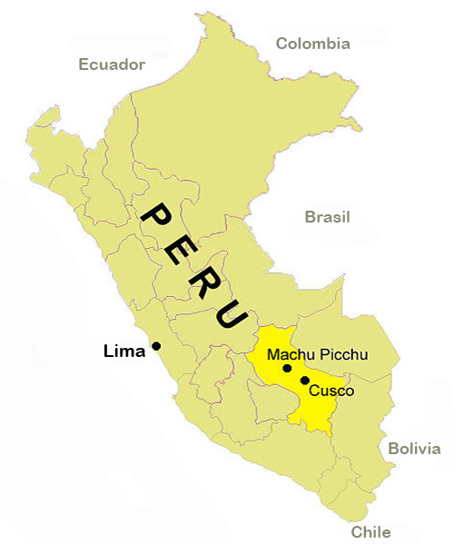 Location map Machu Picchu, Peru