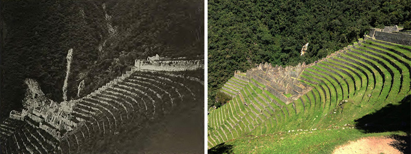 Machu Picchu terraces 1941 and today