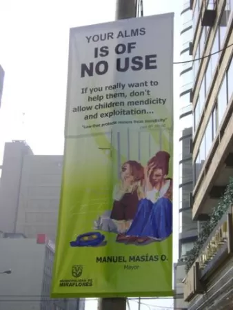 Municipalidad Miraflores says no to beggars Municipalidad Miraflores says no to beggars