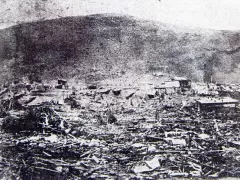 Destruction in Arica by the earthquake from 1868