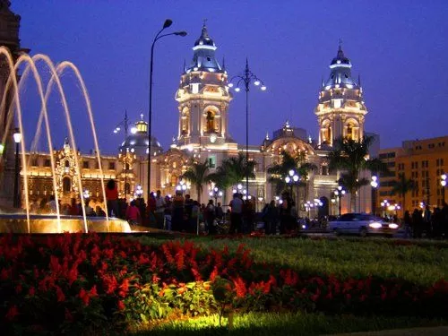 Cathedral of Lima by night Cathedral of Lima by night