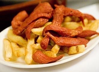 Salchipapa - Peruvian Hot Dog & Fries Street Food