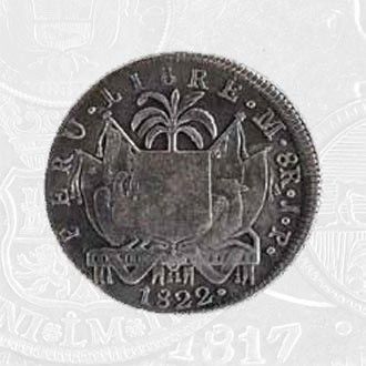 1822 - 8 Reales Coin Lima Mint (coin front)