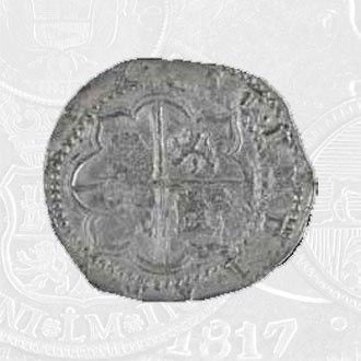 1574-1616 - 8 Reales Coin (R) Potosi Mint (coin front)