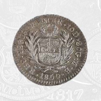 1850 - 1 Real Coin Lima Mint (coin front)