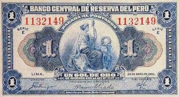 1935 - 1 Sol de Oro banknote (front)