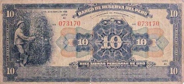 1922 - 100 Soles de Oro Provisional banknote