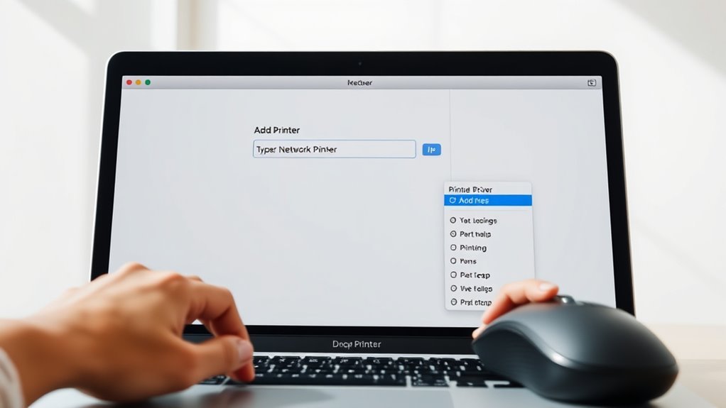 add printer via ip address