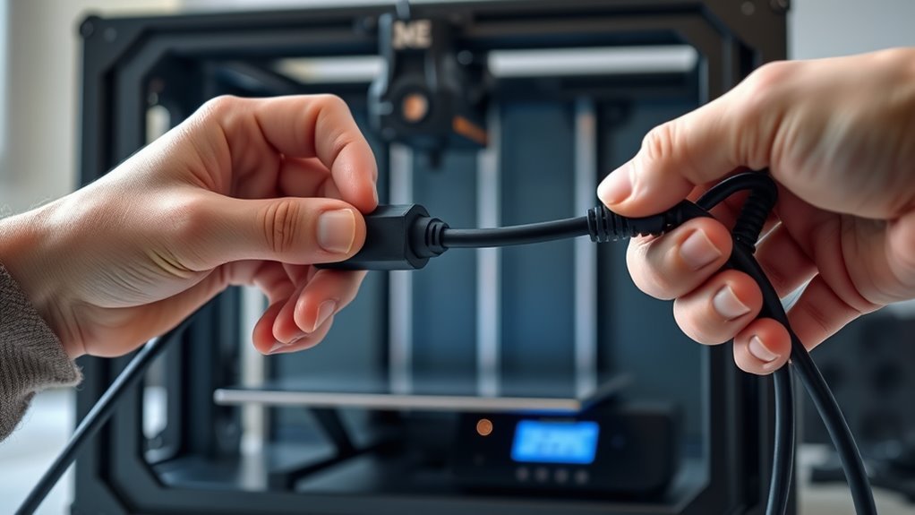 connect printer via grounded usb
