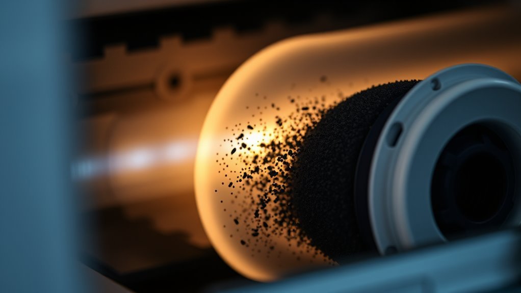electrostatic drum attracts toner