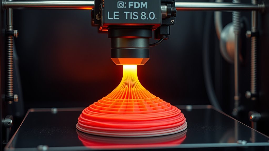 molten filament deposited layer by layer