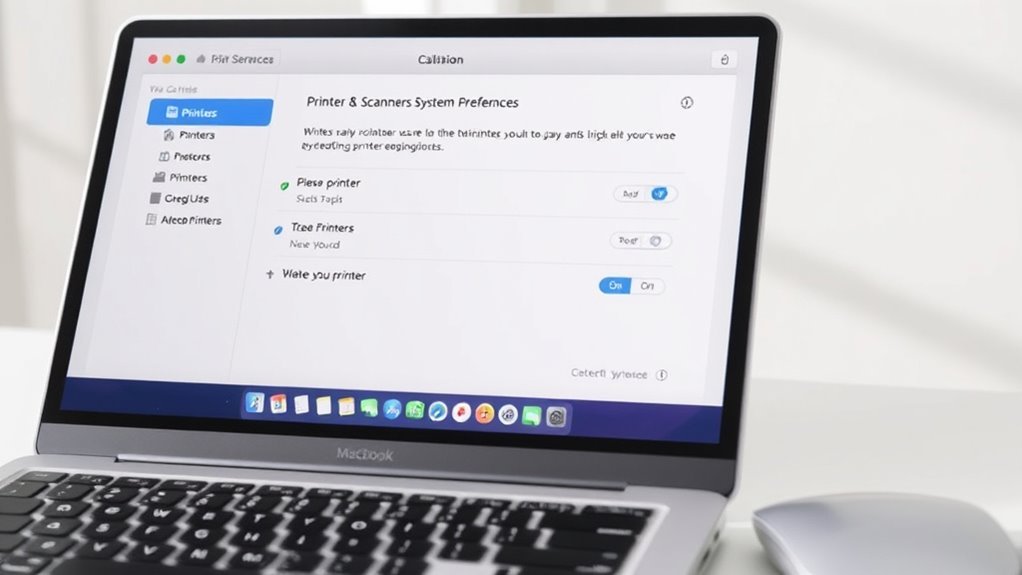 open printers scanners settings