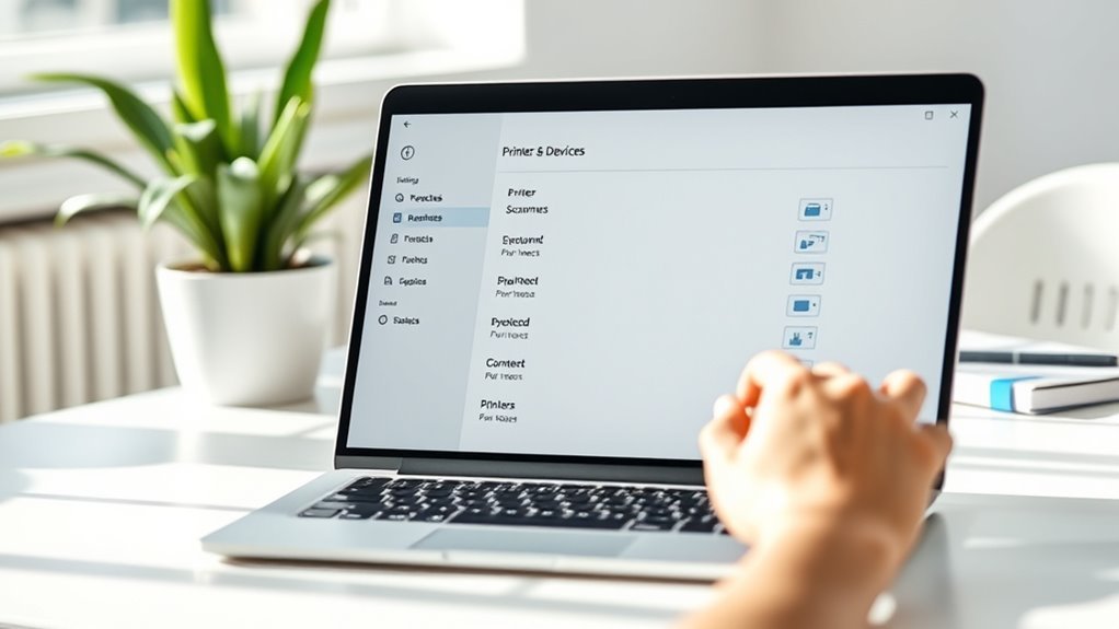 open settings printers scanners