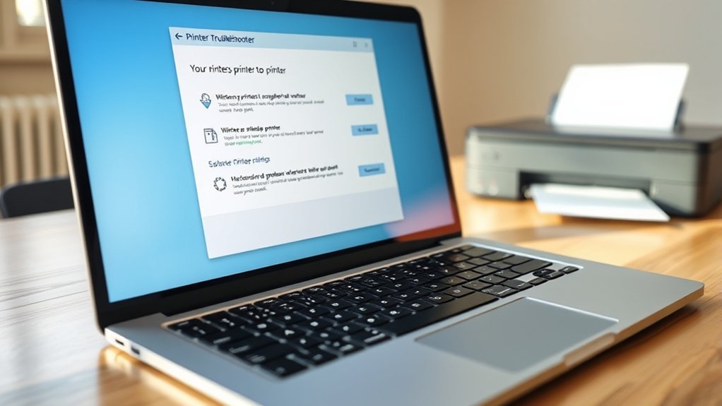 run troubleshooter for printer